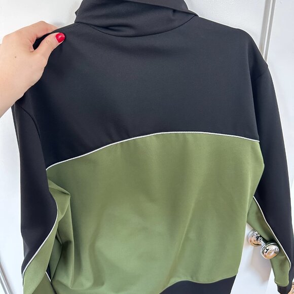 NWT Moncler X JW Anderson Zip Up Cardigan Sweater XL Colorblock Green Jersey - Picture 7 of 7